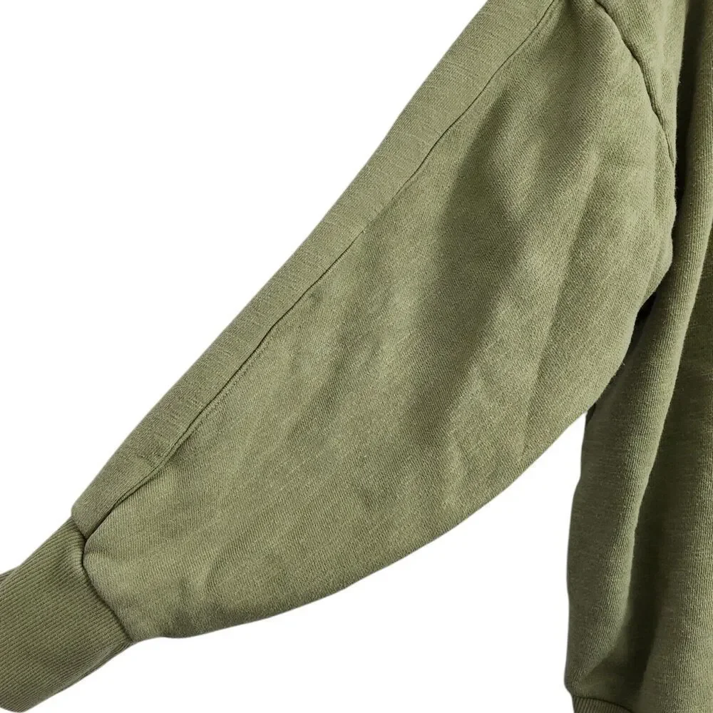 Sweaty Betty‎ Sweater Womens XL Green Pullover Essentials Cotton Longsleeve Logo - Picture 5 of 8